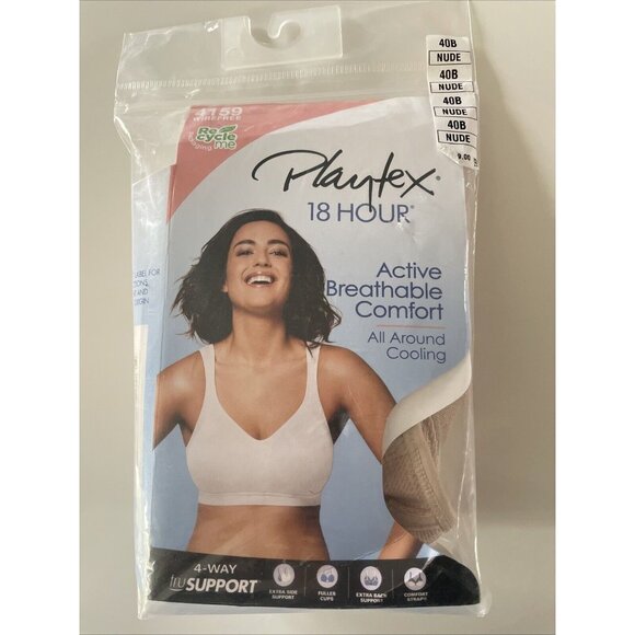 Playtex 18 Hour Women’s Active 4-way Support Wireless Bra #4159; Sz 40B - Picture 1 of 4
